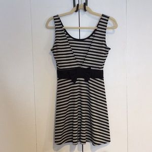 Black & Grey Midi Dress